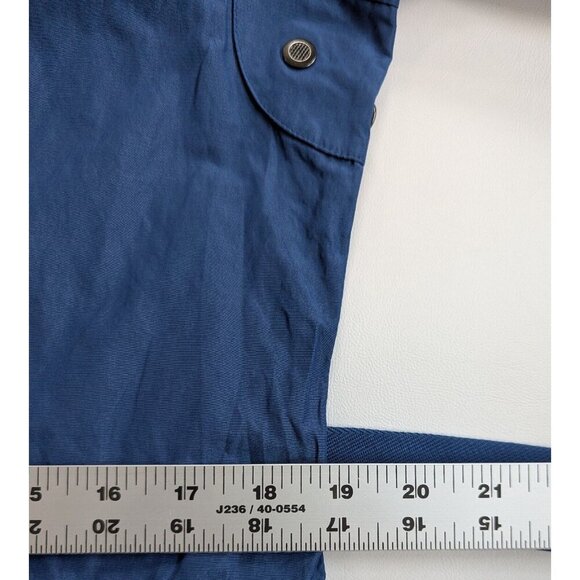 Burberry Brit Blue Women’s Sz 12 Double Breasted Short Trench Coat Lightweight - Picture 10 of 16